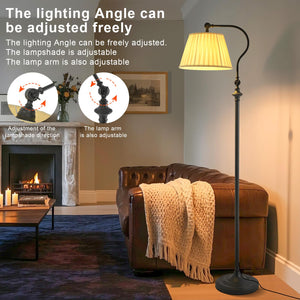 Smart Dimmable Floor Lamp with Fabric Shade