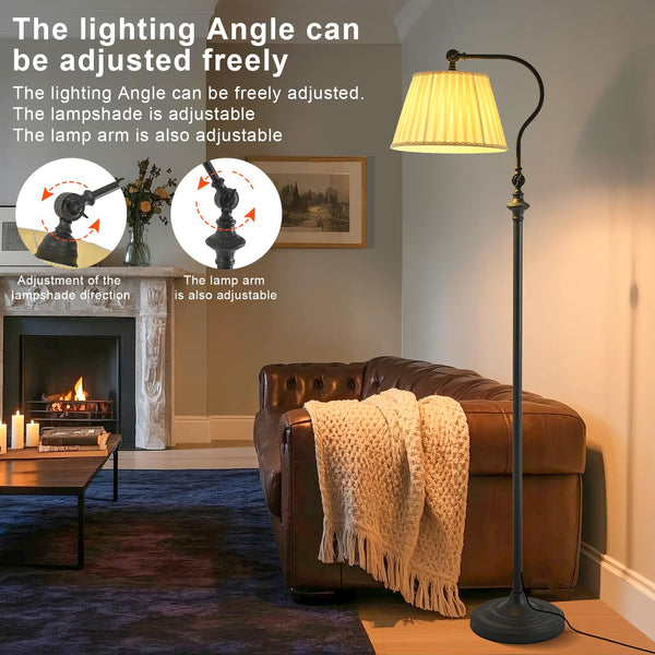 Smart Dimmable Floor Lamp with Fabric Shade