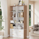 70" Tall Bookshelf with 4 Drawers & 6 Adjustable Shelves