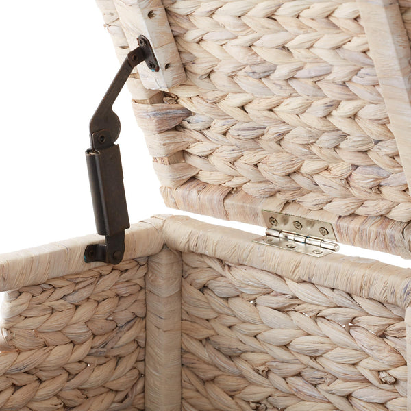 Wicker Storage Chest with Lid & Safety Hinge