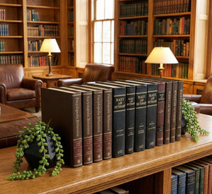 Geometric Cast Iron Bookends with Faux String of Pearls