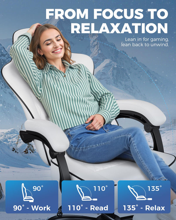 Big and Tall Gaming Chair with Footrest