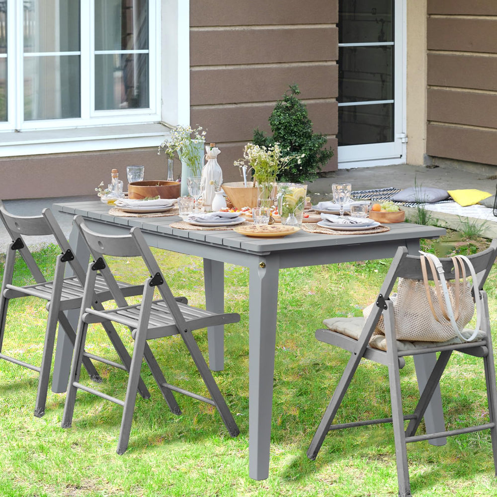 Rectangular Outdoor Cedar Wood Dining Table for 4-6