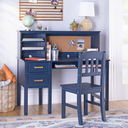Kids Desk and Chair Set with Hutch and Storage