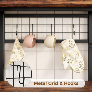 L-Shaped 6-Tier Corner Baker's Rack with Power Outlet