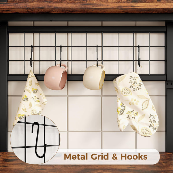 L-Shaped 6-Tier Corner Baker's Rack with Power Outlet