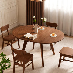 Solid Wood Expandable Round Dining Table