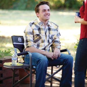Folding Camping Chair with Side Table & Cup Holder