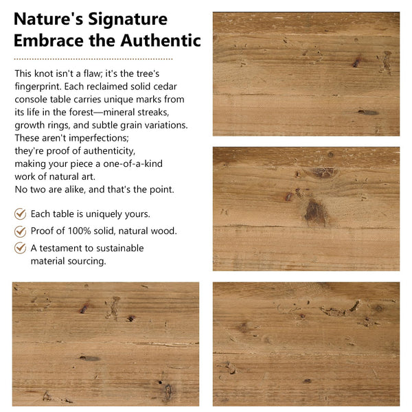 Reclaimed Wood Console Table 63"