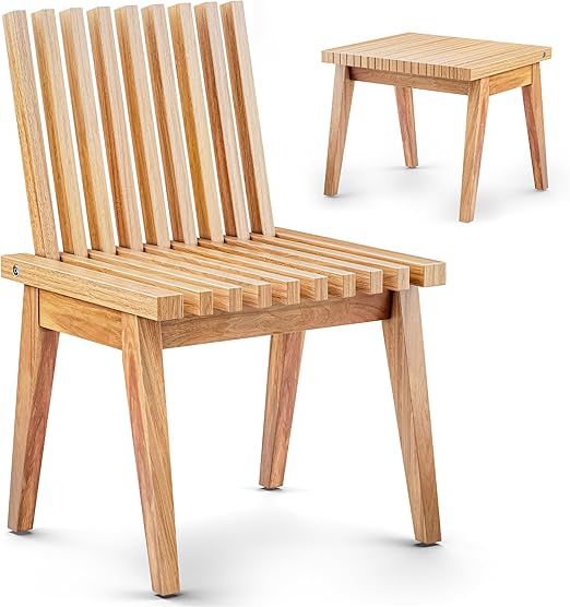 Convertible Acacia Wood Outdoor Bench