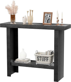 Farmhouse Console Table with Storage Shelves