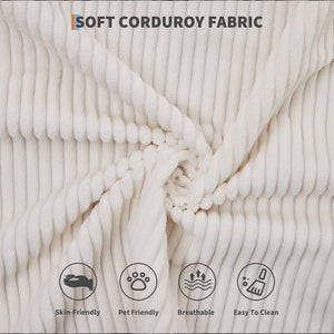 Convertible Sleeper Sofa Bed – Corduroy Folding Couch with Pillow