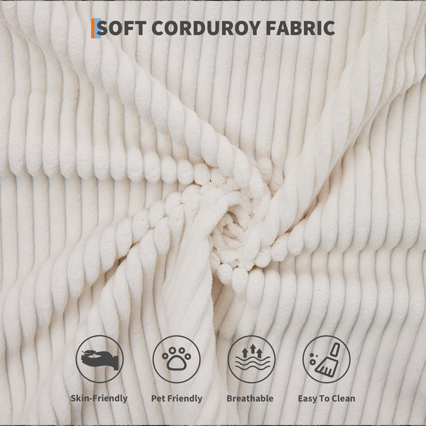 Convertible Sleeper Sofa Bed – Corduroy Folding Couch with Pillow