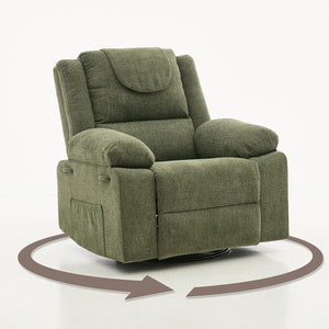 Oversized Swivel Massage Recliner Chair with Heat