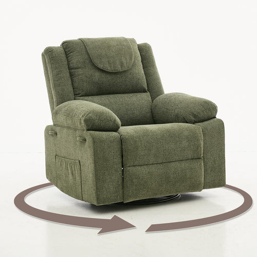 Oversized Swivel Massage Recliner Chair with Heat