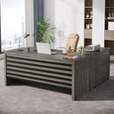 L-Shaped Executive Desk with Mobile File Cabinet