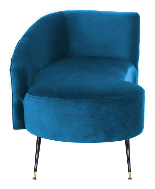 Velvet Glam Settee – 2-Seat Upholstered Sofa with Metal Legs