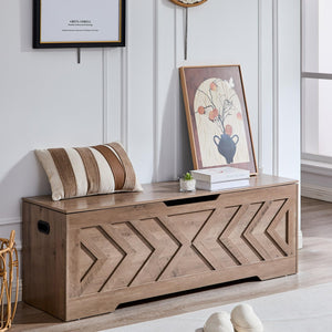 Extra Large Storage Bench with Safety Hinges