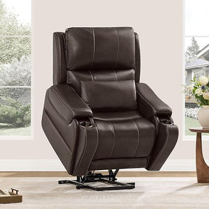 Power Lift Recliner Chair with Heat and Massage – Genuine Leather