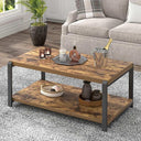 Industrial Rectangle Coffee Table with Storage Shelf
