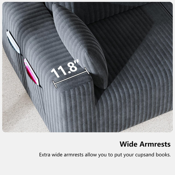 108" Modular L-Shaped Cloud Sectional Sofa