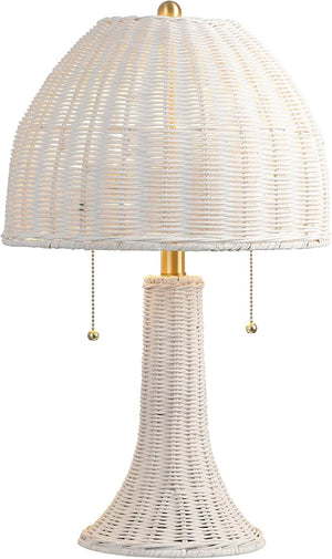 Bohemian Rustic Rattan LED Table Lamp 22"