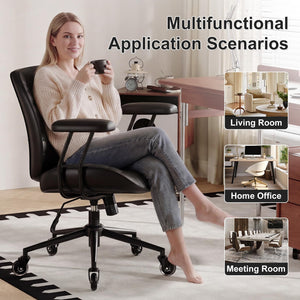 Mid-Back Ergonomic Office Chair with Wheels