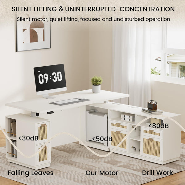 71" L-Shaped Height Adjustable Standing Desk