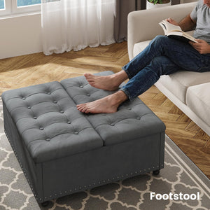 Large Square Storage Ottoman with Lift Top