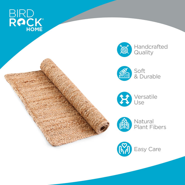 3x5 Natural Jute Area Rug – Braided, Handcrafted