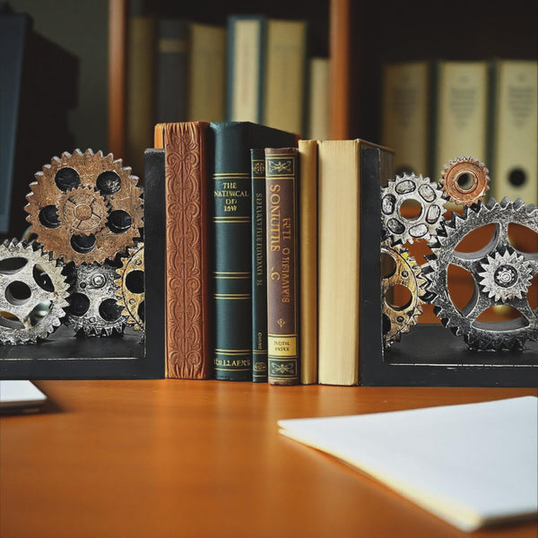 Decorative Gear Bookends Set of 2