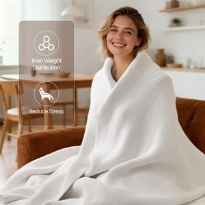 Chunky Knit Weighted Blanket – Cotton, 62"x90", 16 lbs