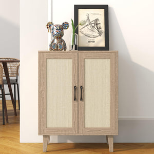 Rattan Door Buffet Cabinet Sideboard