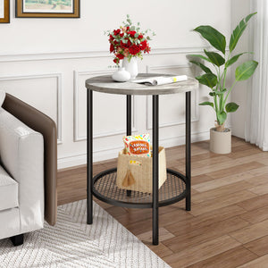 Round Coffee Table and End Table Set of 3 with Storage