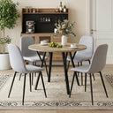 Round Dining Table Set for 4 with Upholstered Chairs