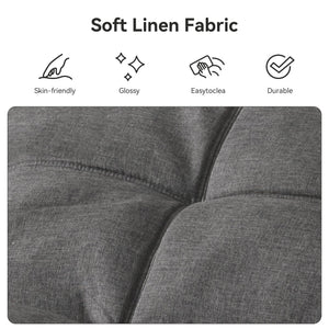Convertible Futon Sofa Bed – Light Grey Linen