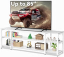 3-Tier TV Stand for 85 Inch TVs with Open Shelves