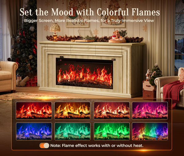 70" Fireplace TV Stand with 42" Electric Fireplace