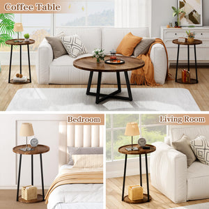 Round Coffee Table and End Table Set of 3