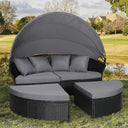 Outdoor Patio Daybed with Retractable Canopy