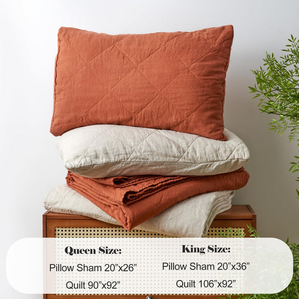 French Linen Quilt Set – 3 Piece Bedding Set