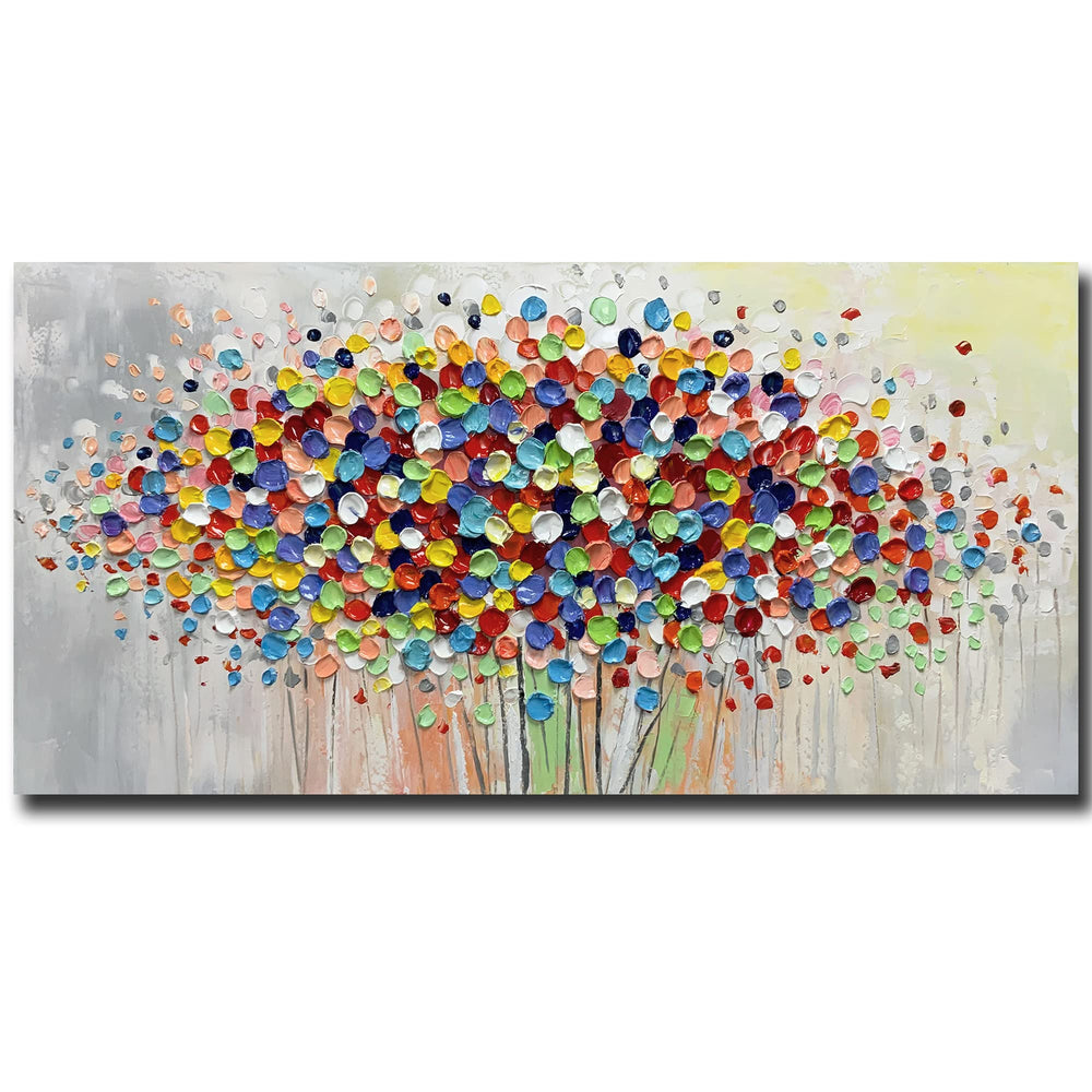 Abstract Floral Canvas Wall Art 48x24 Inch
