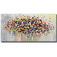 Abstract Floral Canvas Wall Art 48x24 Inch