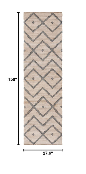 Kilim Boho Jute & Cotton Runner Rug – 2'3" x 13'