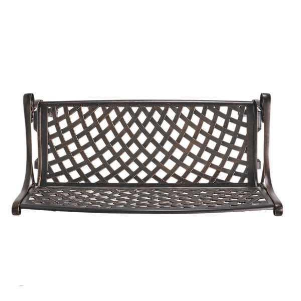 Outdoor Cast Aluminum Bench – Antique Copper