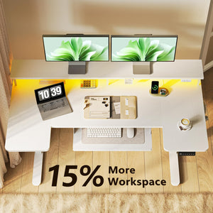 U-Shaped Electric Standing Desk with Keyboard Tray & Monitor Stand