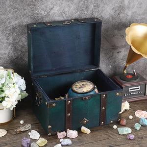 Vintage Wooden Treasure Chest Box