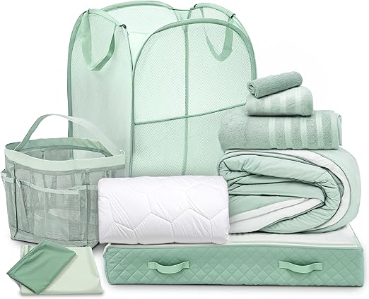 Twin XL Dorm Room Complete Bedding & Organizer Set