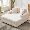 Oversized Chaise Lounge Chair with Sofa Bed & Charging Ports