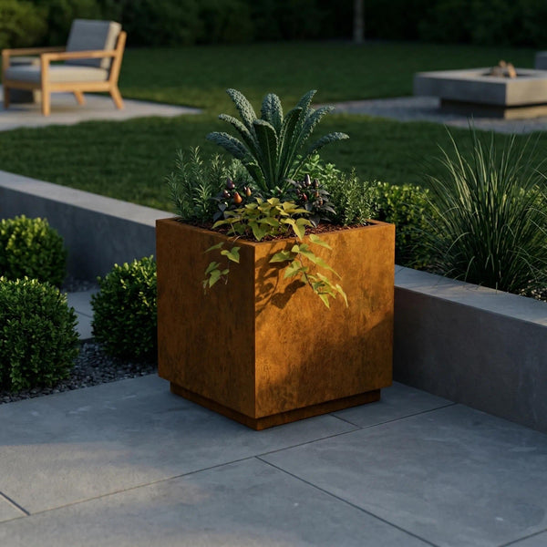 Corten Steel Rectangular Planter Box – Outdoor & Indoor Garden Planter